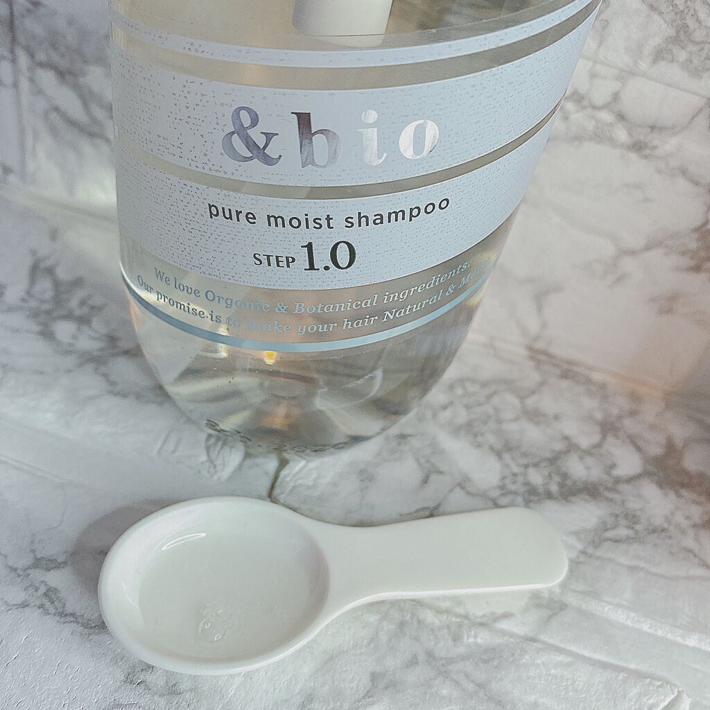 ピュアモイスト シャンプー 1.0／ヘアトリートメント 2.0/&bio/市販シャンプーを使ったクチコミ（2枚目）