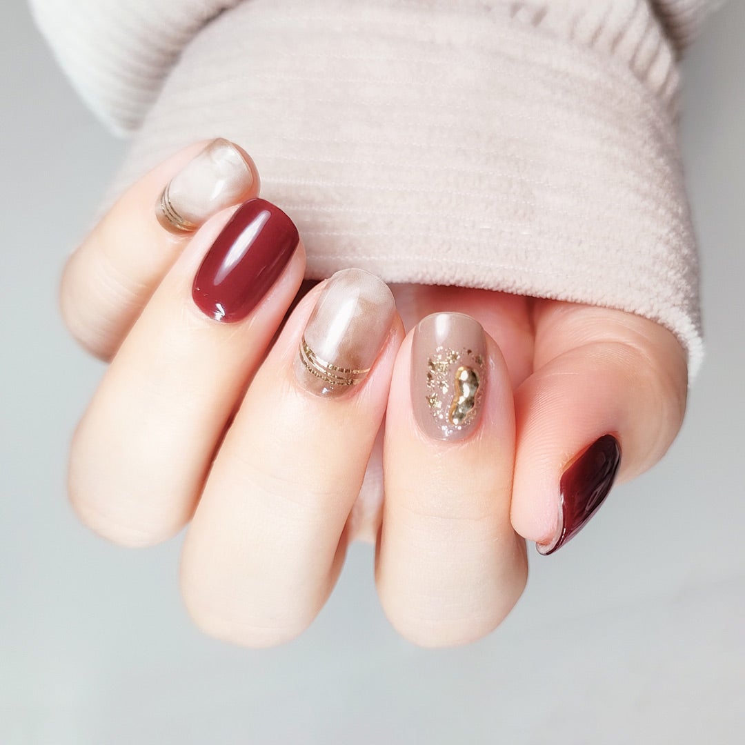 セミキュアジェルネイル(ハンド)/ohora/ネイルシールを使ったクチコミ(4枚目)