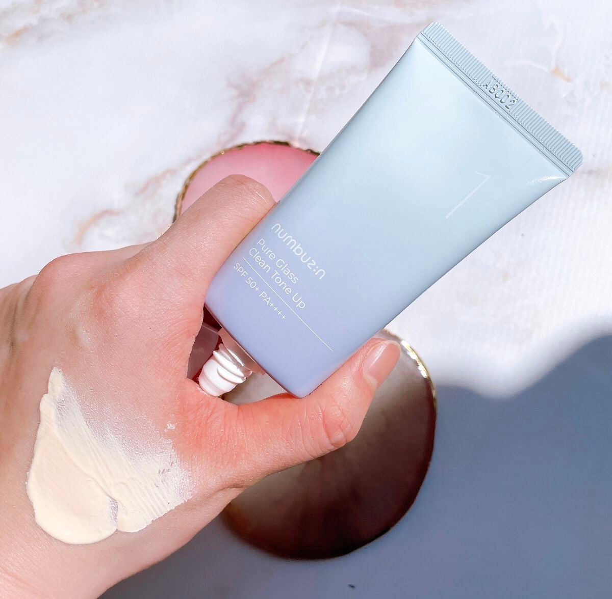 1番 ガラス玉トーンアップクリーム/numbuzin/日焼け止めクリームを使ったクチコミ(5枚目)
