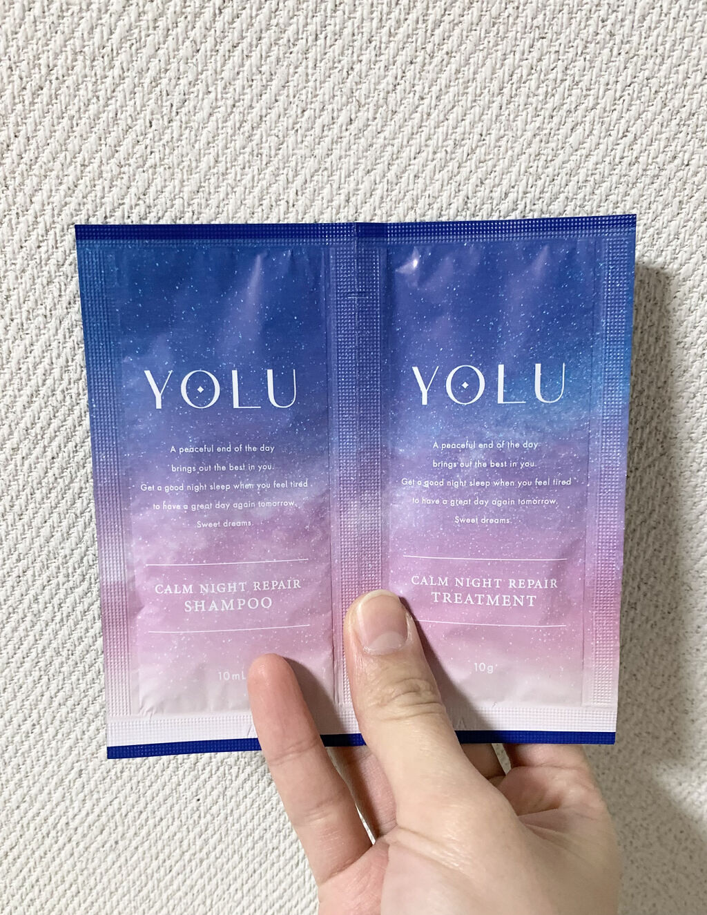 カームナイトリペアシャンプー／トリートメント/YOLU/市販シャンプーを使ったクチコミ（1枚目）