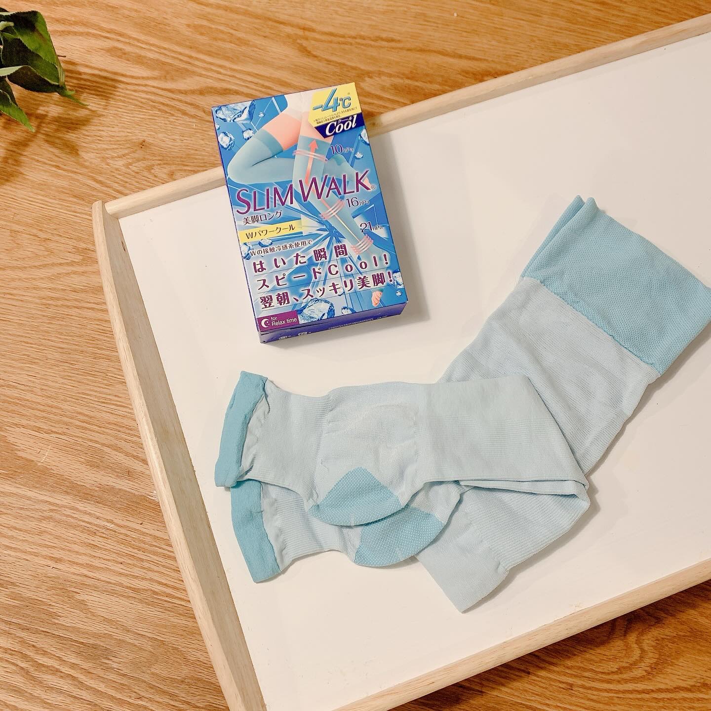 美脚ロング 朝までクール ライトブルー(M〜L)/SLIMWALK/着圧ソックス・レギンスを使ったクチコミ（2枚目）