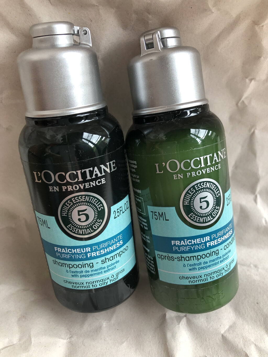 ファイブハーブス ピュアフレッシュネス シャンプー／コンディショナー/L'OCCITANE/市販シャンプーを使ったクチコミ（1枚目）