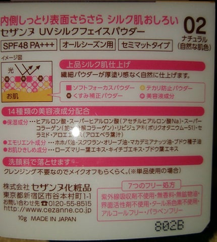 UVシルクフェイスパウダー/CEZANNE/プレストパウダーを使ったクチコミ(4枚目)