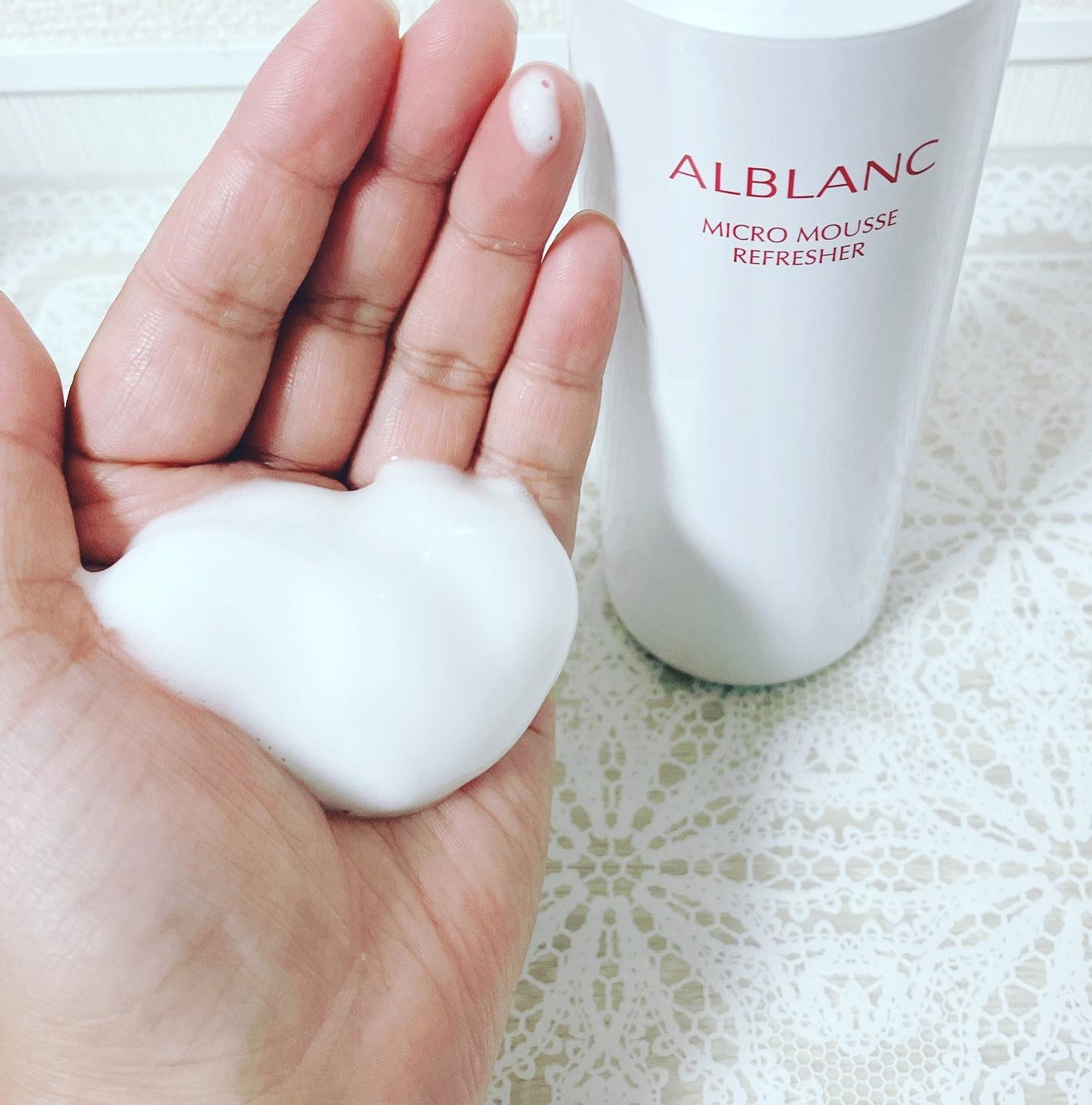 ぷえら on LIPS 「アルブラン マイクロムース リフレッシャー使ってみました🙌泡で..」(4枚目)