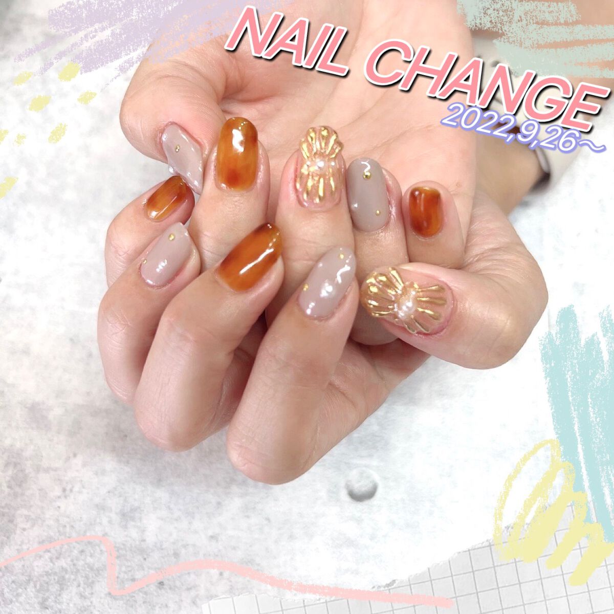 aoi on LIPS 「NAILCHANGEしてきたよネイルも秋仕様に変えてきたよー♪..」(1枚目)