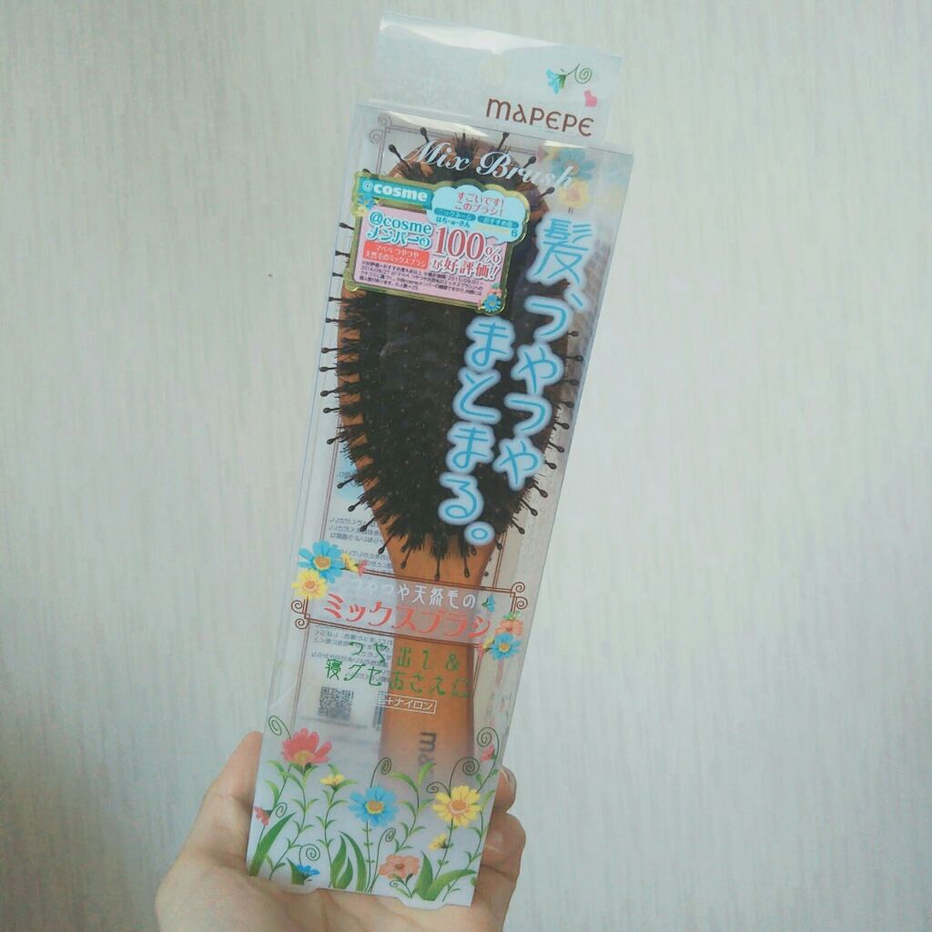 つやつや天然毛のミックスブラシ/マペペ/ヘアブラシを使ったクチコミ（1枚目）