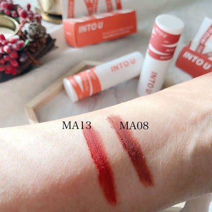 スーパーマットリップ&チークマッド/INTO U/口紅を使ったクチコミ(5枚目)