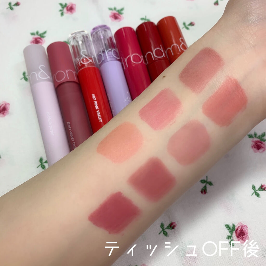 ジューシーラスティングティント/rom&nd/リップティントを使ったクチコミ（3枚目）