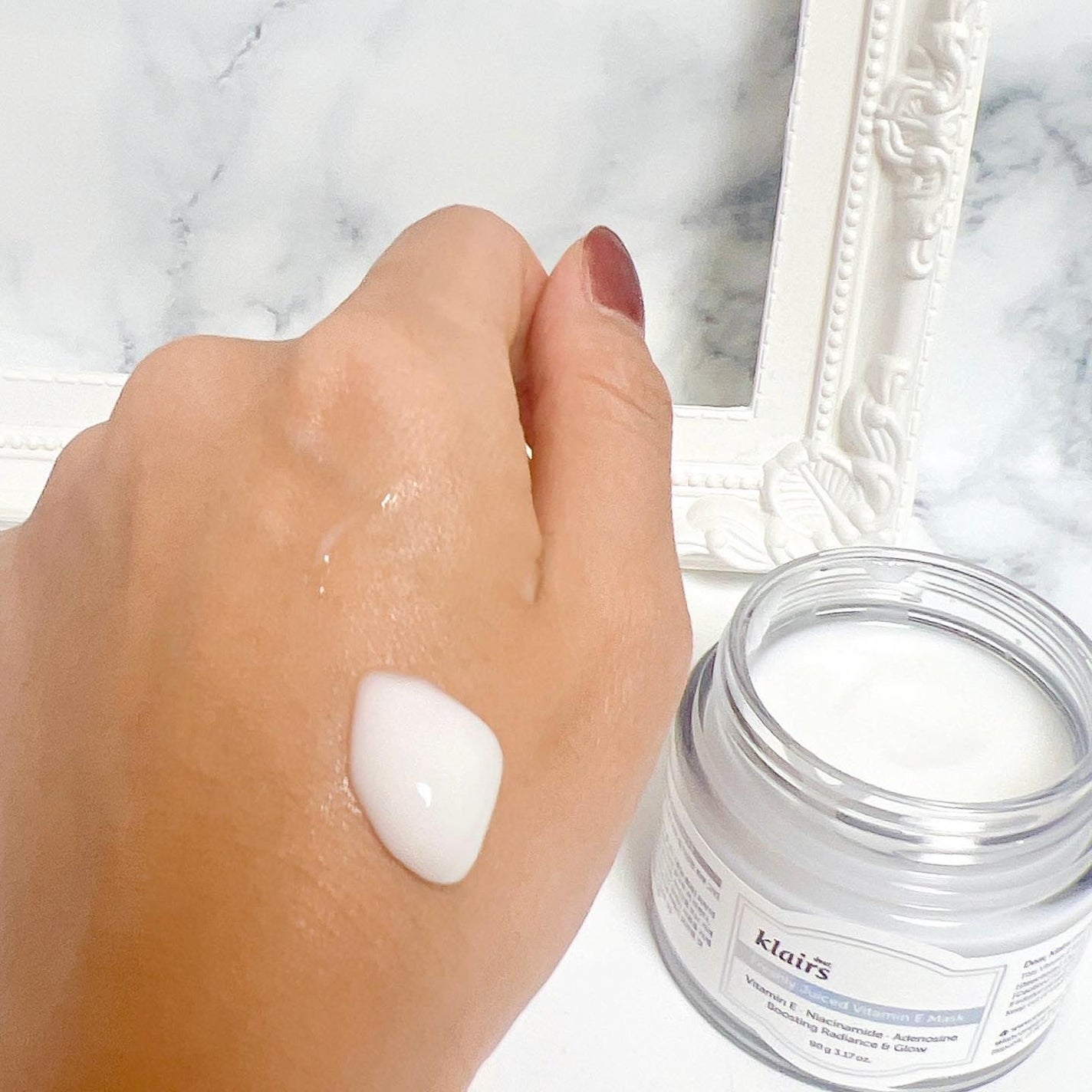 フレッシュリージュースドビタミンEマスク(90g)/Klairs/フェイスクリームを使ったクチコミ(4枚目)