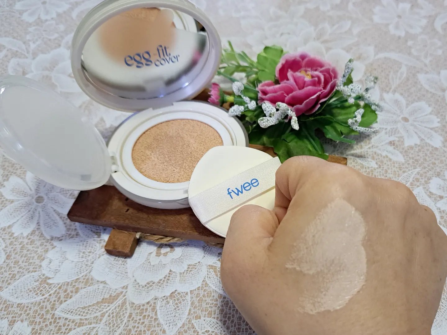 フィー クッションエッグフィットカバー/fwee/クッションファンデーションを使ったクチコミ（3枚目）