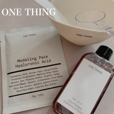 ONE THING モデリングパック ヒアルロン酸 のクチコミ「ONE THING
ドクダミ化粧水　150ml

モデリングパック ヒアルロン酸

─────.....」（1枚目）