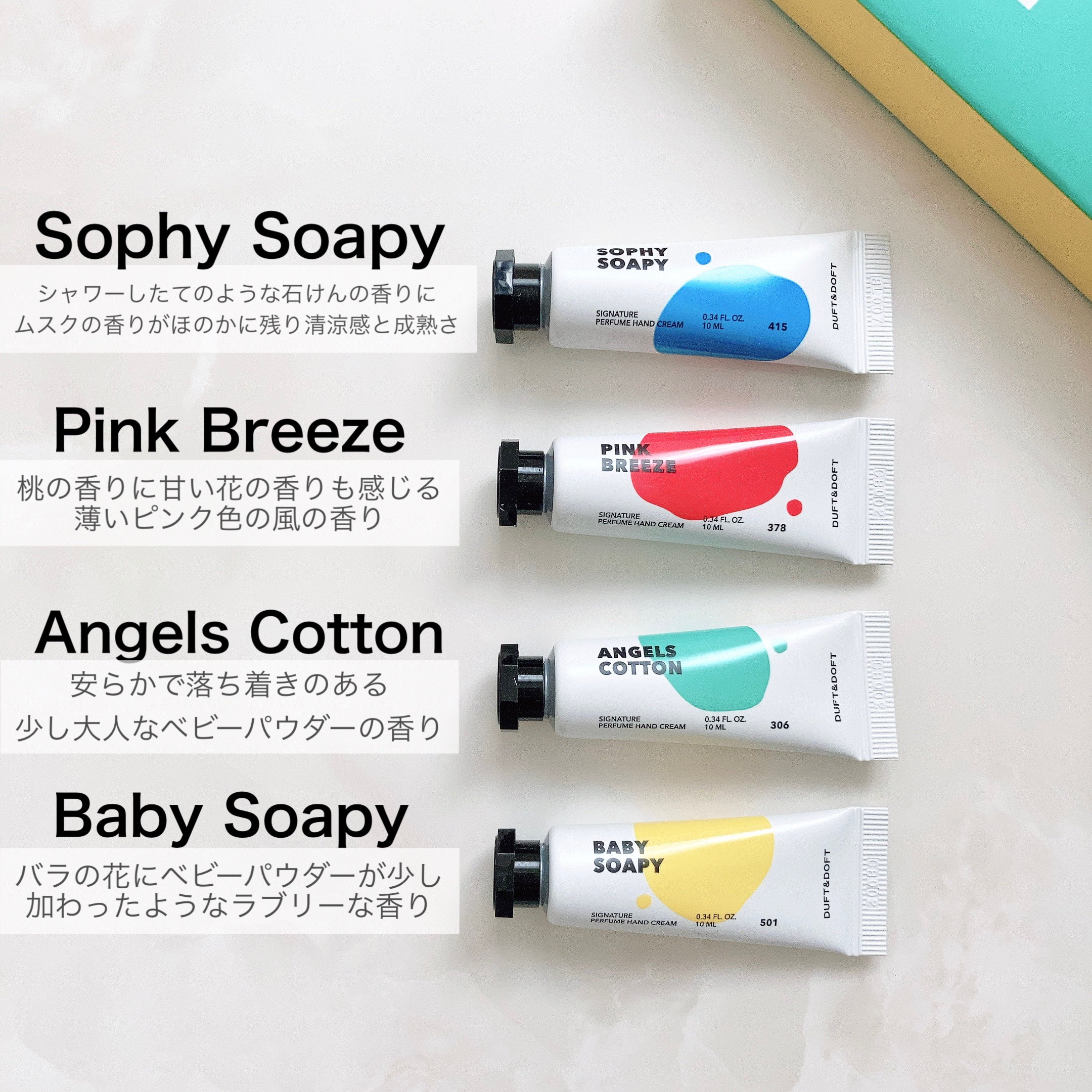 シグネチャーパフュームハンドクリームミニチュアギフトセット/DUFT&DOFT/ハンドクリームを使ったクチコミ（3枚目）