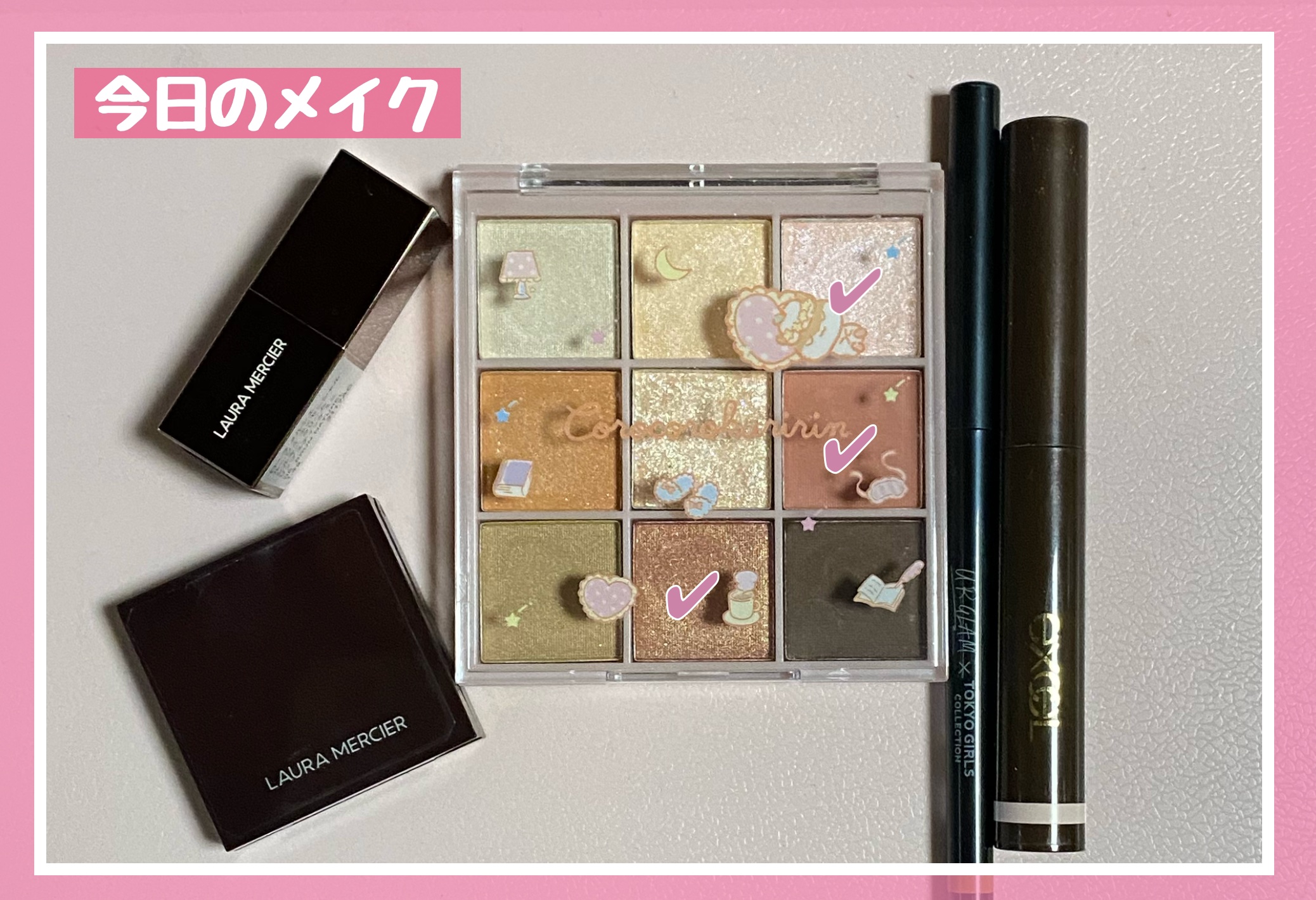 サンリオキャラクターズ コラボ 9色アイシャドウ/サンキューマート/アイシャドウパレットを使ったクチコミ（1枚目）