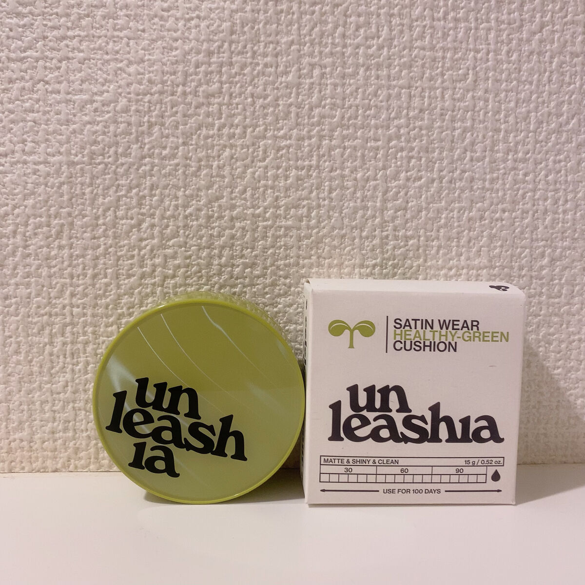 サテンウエアヘルシーグリーンクッション/unleashia/クッションファンデーションを使ったクチコミ（1枚目）