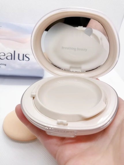 ブリージンググロークッション 21号/Healus/クッションファンデーションを使ったクチコミ(3枚目)