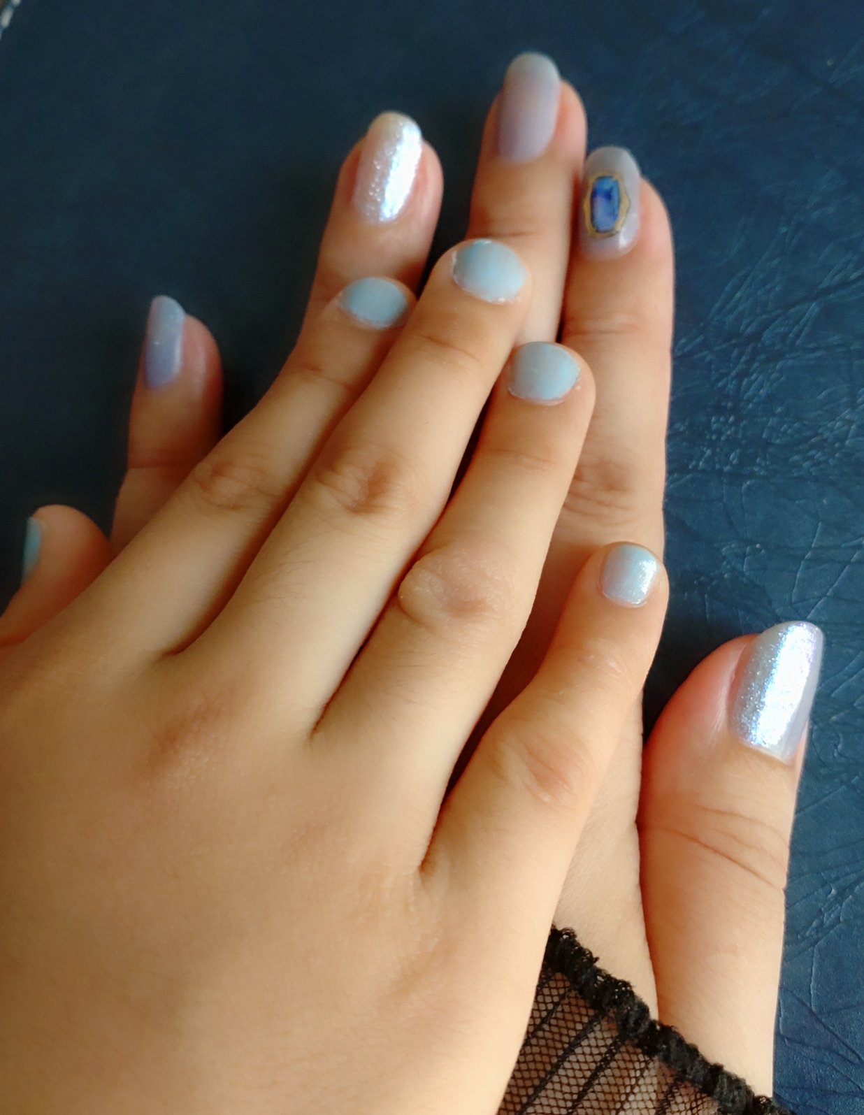 KCはがせるネイル パールブルー（ミニー）/DAISO/マニキュアを使ったクチコミ（2枚目）