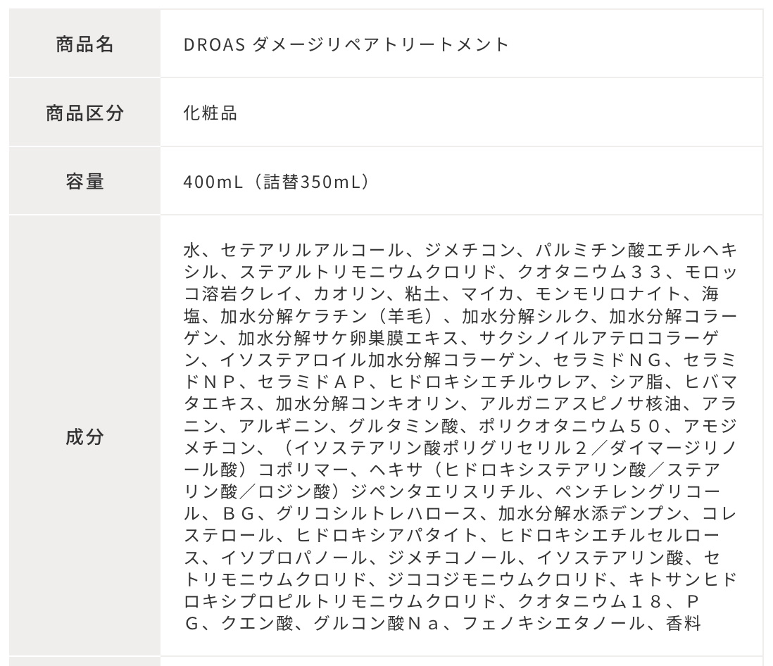 ダメージリペアシャンプー／トリートメント トリートメント/DROAS/市販シャンプーを使ったクチコミ（3枚目）