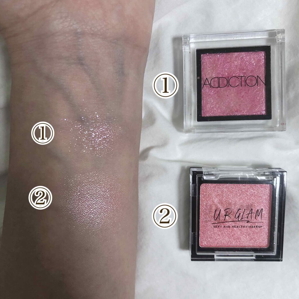 UR GLAM　POWDER EYESHADOW ベビーピンク/U R GLAM/単色アイシャドウを使ったクチコミ（2枚目）