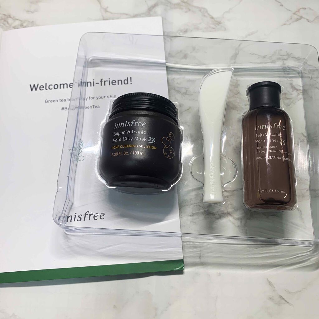 スーパーヴォルカニック ポア クレイマスク 2X スペシャルセット/innisfree/スキンケアキットを使ったクチコミ(2枚目)