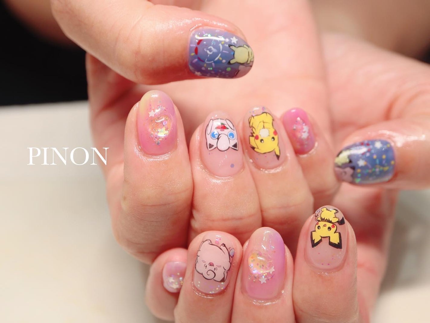 shino on LIPS 「ポケモン(ピカチュウ、ピッピ、プリン)でおまかせ頂いたので夏祭..」(2枚目)