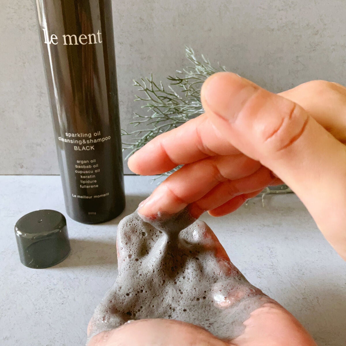 スパークリングオイル クレンジング&シャンプー ブラック /Le ment/市販シャンプーを使ったクチコミ(3枚目)