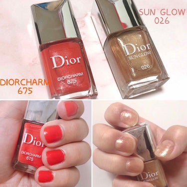 Dior ディオール ヴェルニ サン グロウのクチコミ「Diorの限定ネイル♡

オレンジ×ゴールドラメで
爪も夏仕様に可愛らしく🌻☀️


こんばん.....」（1枚目）