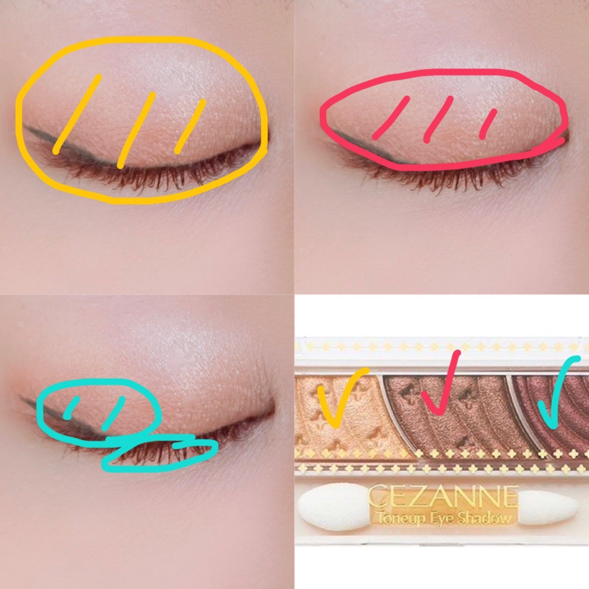トーンアップアイシャドウ/CEZANNE/アイシャドウパレットを使ったクチコミ(2枚目)