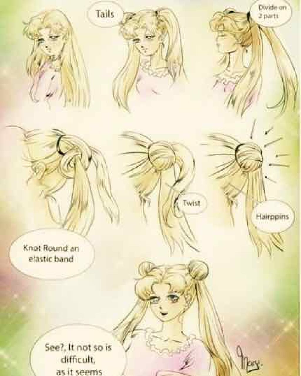 沙羅沙耶 on LIPS 「これならできる‼︎あのおだんご頭!そっかー、一旦、根元に結び付..」(1枚目)