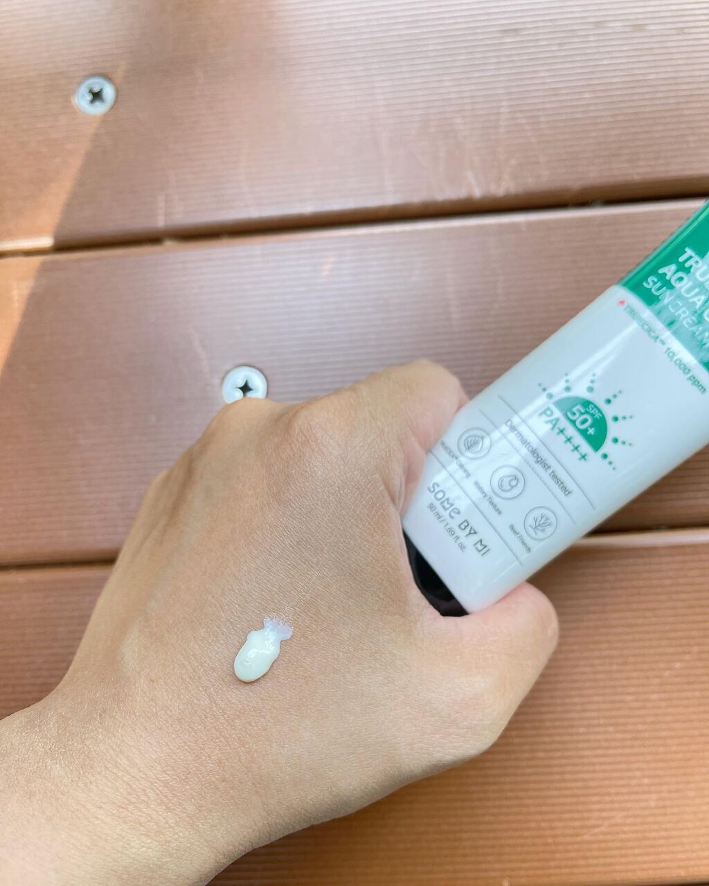 TRUECICA アクアカーミング日焼け止め/SOME BY MI/日焼け止めクリームを使ったクチコミ(4枚目)