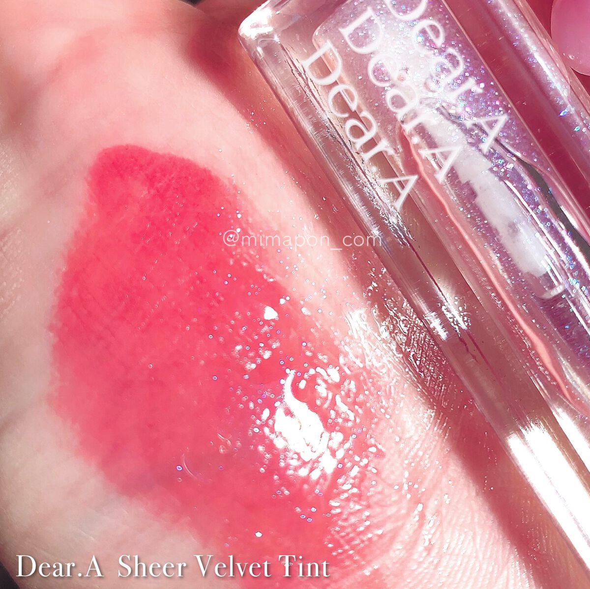 シアーベルベットティント 03 ディープクリムソン/Dear.A/リップティントを使ったクチコミ（2枚目）