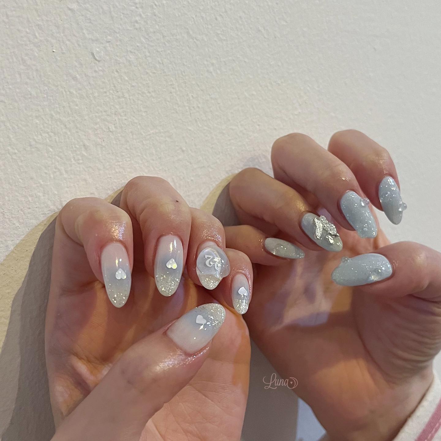 #ジェルネイル,#ワンカラーネイル,#ニュアンスネイル,#うるうるネイル,#ちゅるんネイル,#シンプルネイル,#パーツネイル,#透け感ネイル,#クリアネイル,#ぷっくりネイル,#ちぐはぐネイル,#韓国ネイル,#きらきらネイル,#うるつやネイル,#フレンチガーリーネイル,#チークネイル,#ホワイトネイル,#水色ネイルのネイルデザイン