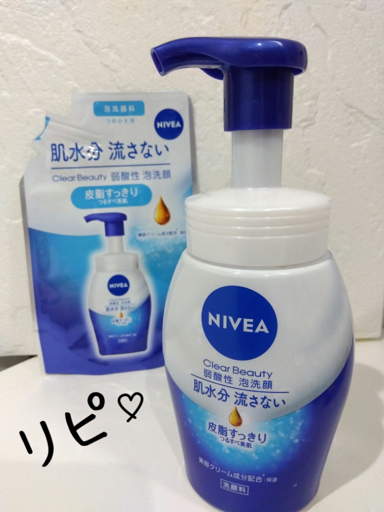 ニベア クリアビューティー弱酸性泡洗顔 皮脂すっきり 詰め替え 130ml/ニベア/泡洗顔を使ったクチコミ（1枚目）