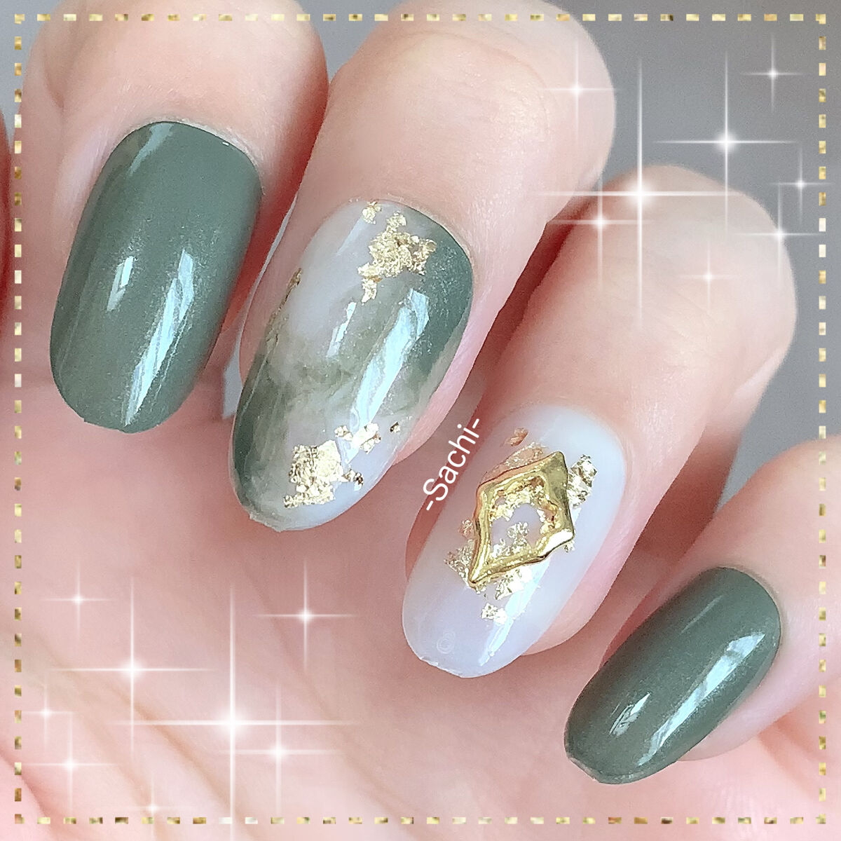 ナチュラルネイルカラーN 093 グリーンティラテ/デュカート/マニキュアを使ったクチコミ（3枚目）