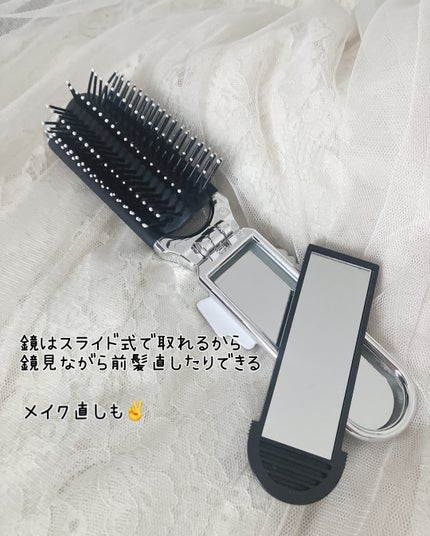 ヘアコーム&ミラー くし付き ボウノット デザイン ベージュ/SHEIN/ヘアブラシを使ったクチコミ(3枚目)