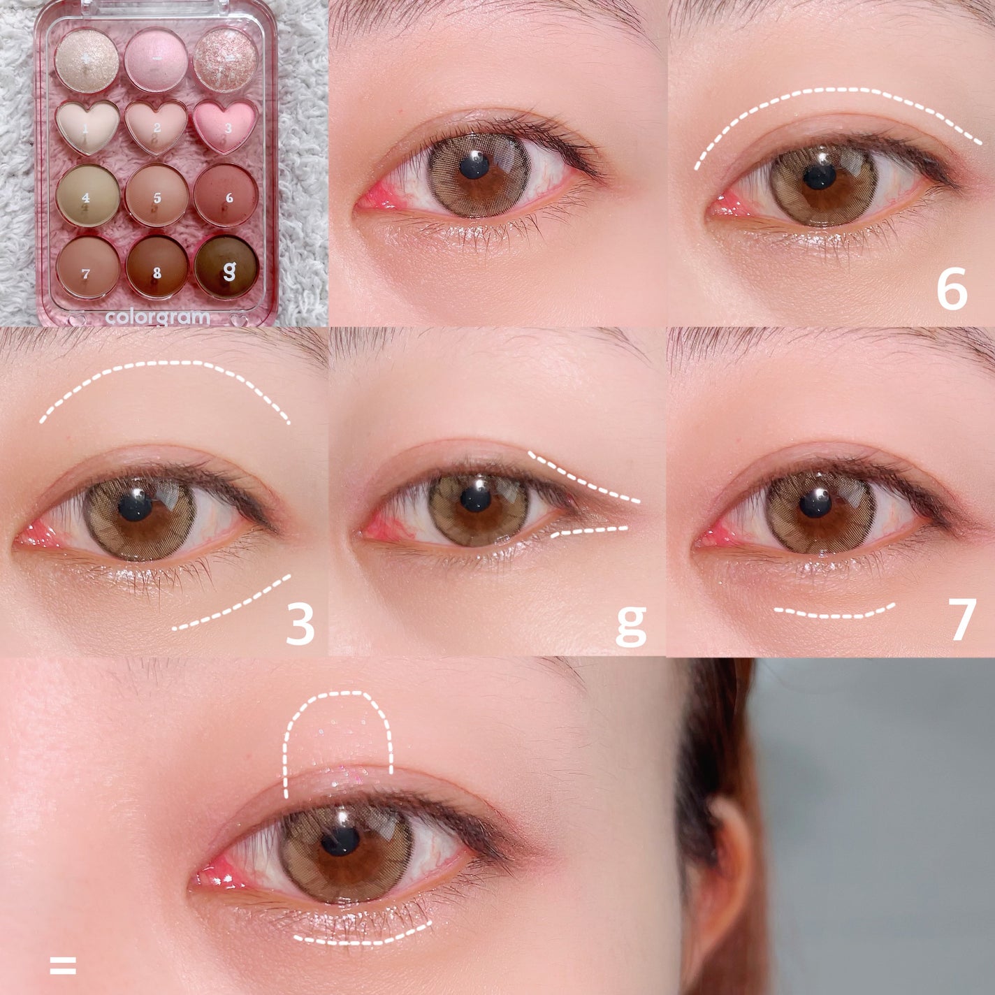 目元チュートリアルアイパレット/Colorgram/アイシャドウパレットを使ったクチコミ(7枚目)