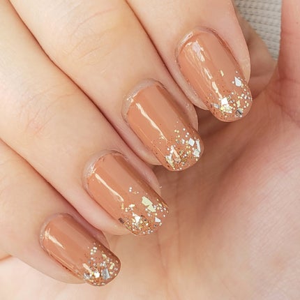 土木系おねいさん on LIPS 「今日のネイル💅落ち着いたオレンジベージュに、シャンパンゴールド..」(5枚目)