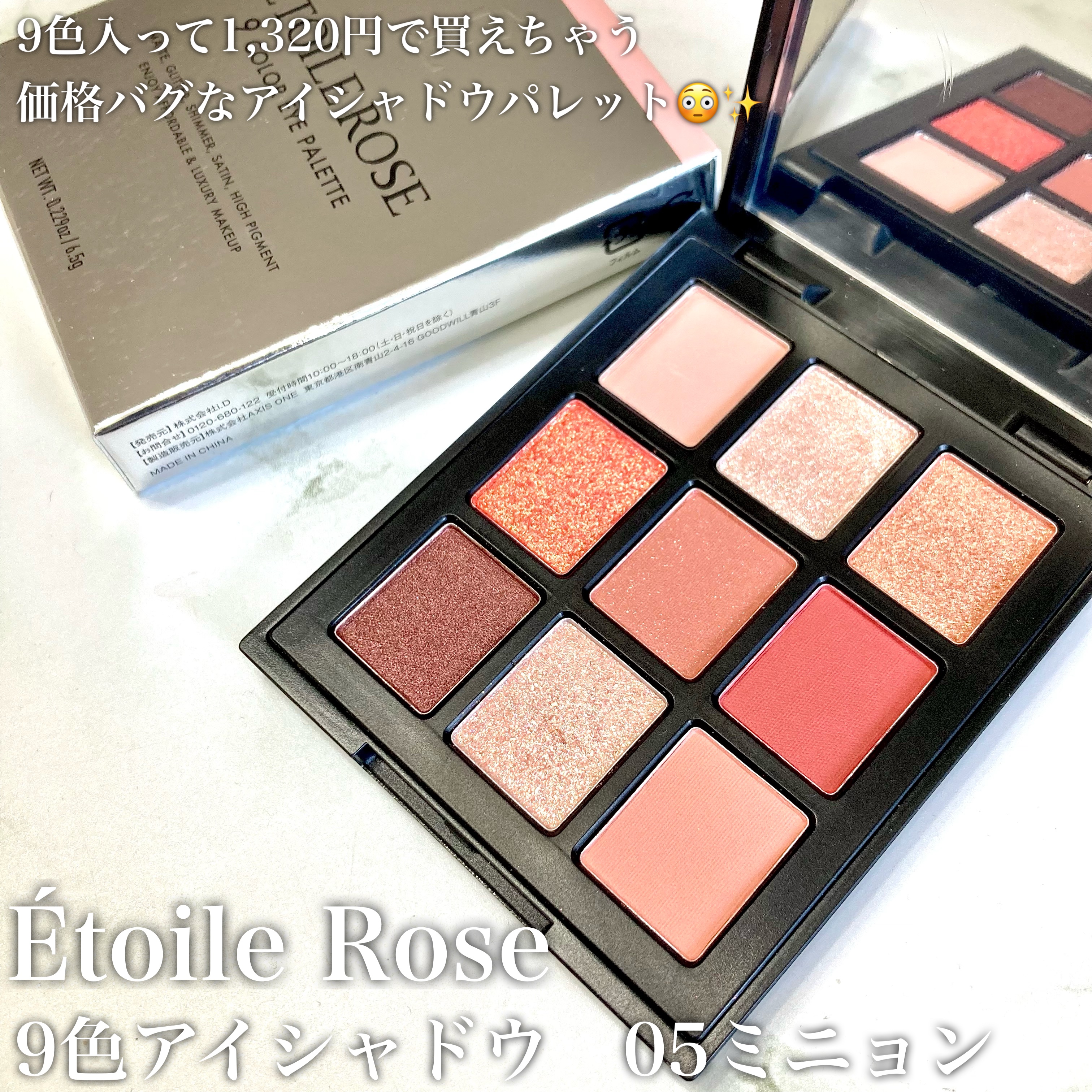 エトワルローズ 9色アイシャドウ 05 ミニョン/Étoile Rose/アイシャドウパレットを使ったクチコミ（2枚目）