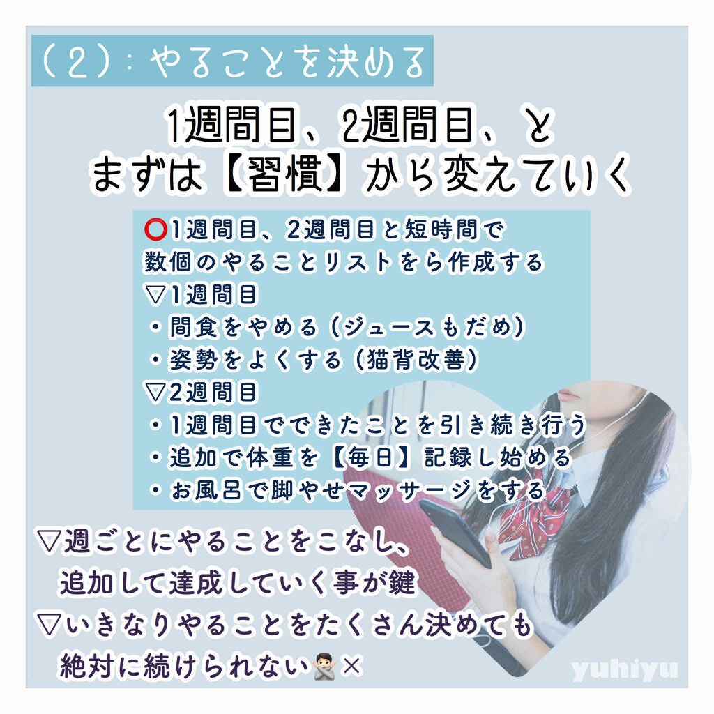 ゆうひちゃん/絵描き on LIPS 「\ダイエット前に行いたいモチベ作り/何かをきっかけに痩せたいな..」(4枚目)
