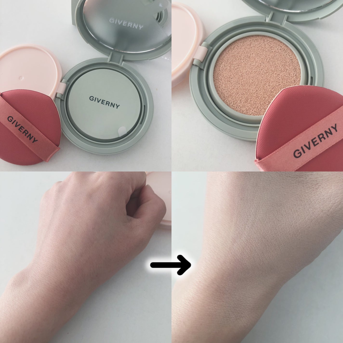 ジヴェルニー 密着カバークッション/GIVERNY/クッションファンデーションを使ったクチコミ(4枚目)