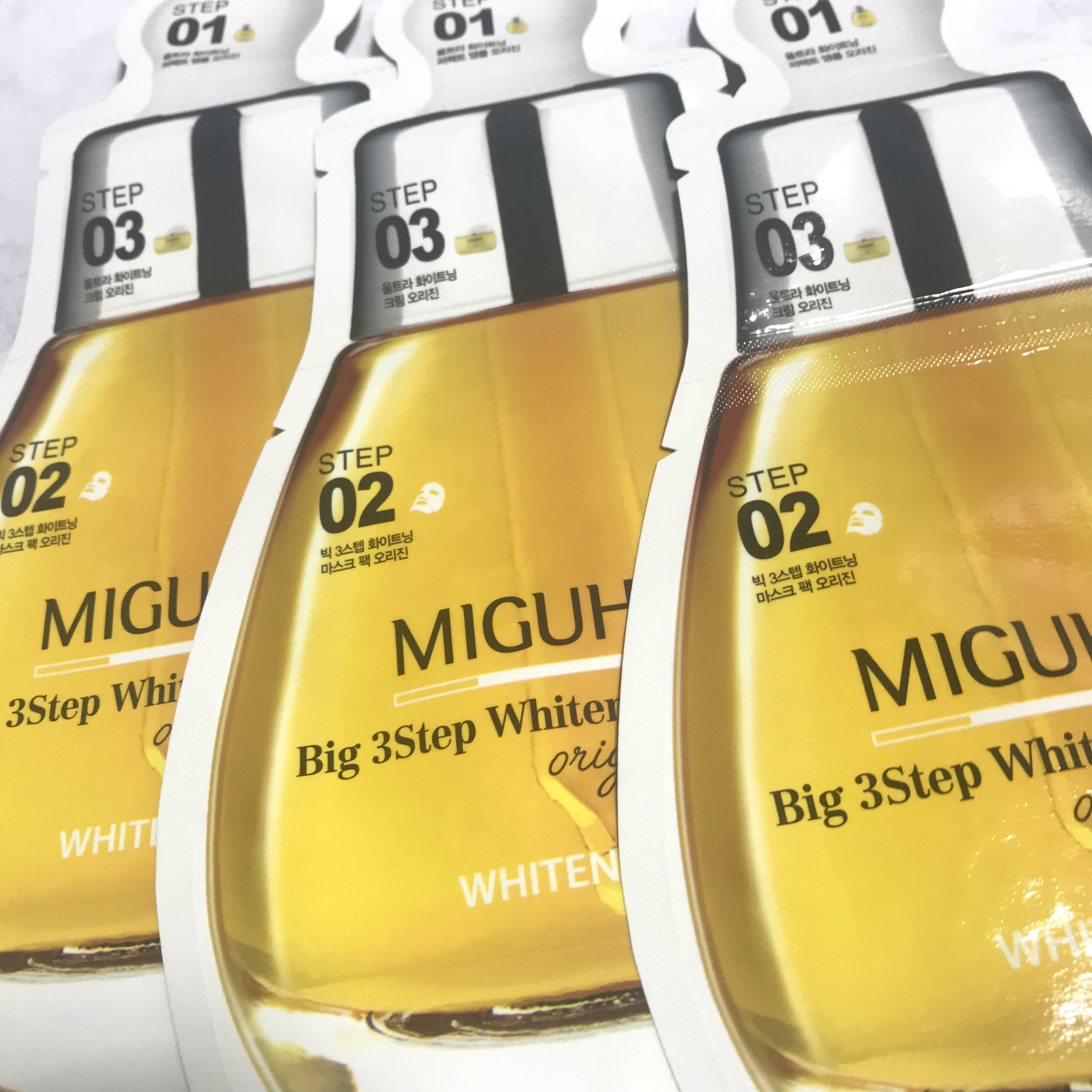 Big3 Step Whitening Mask Pack/MIGUHARA/シートマスク・パックを使ったクチコミ（2枚目）