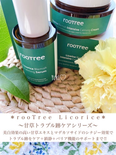 「rooTree」さまから商品提供いただきました♡

\\ 甘草エキスで トラブル跡ケア✨//
＊rooTree＊
・リコリス ブレミッシュ カーミングセラム
・リコリス ブレミッシュ インテンシブ 
