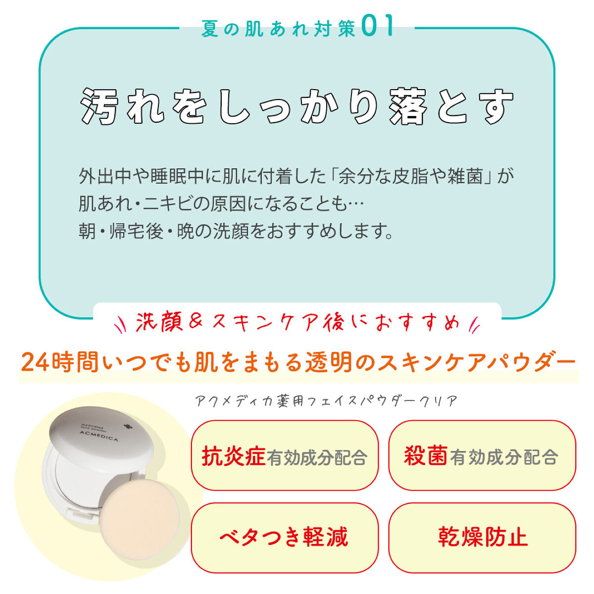 アクメディカ 薬用 フェイスパウダー クリア N/ナリスアップ/プレストパウダーを使ったクチコミ（2枚目）