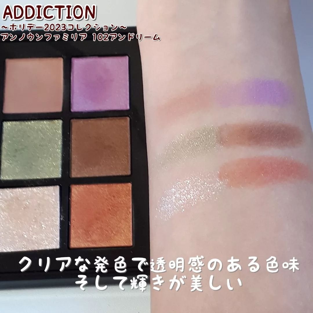 ホリデーアディクション アイシャドウパレット“アンノウンファミリア”/ADDICTION/アイシャドウパレットを使ったクチコミ(3枚目)