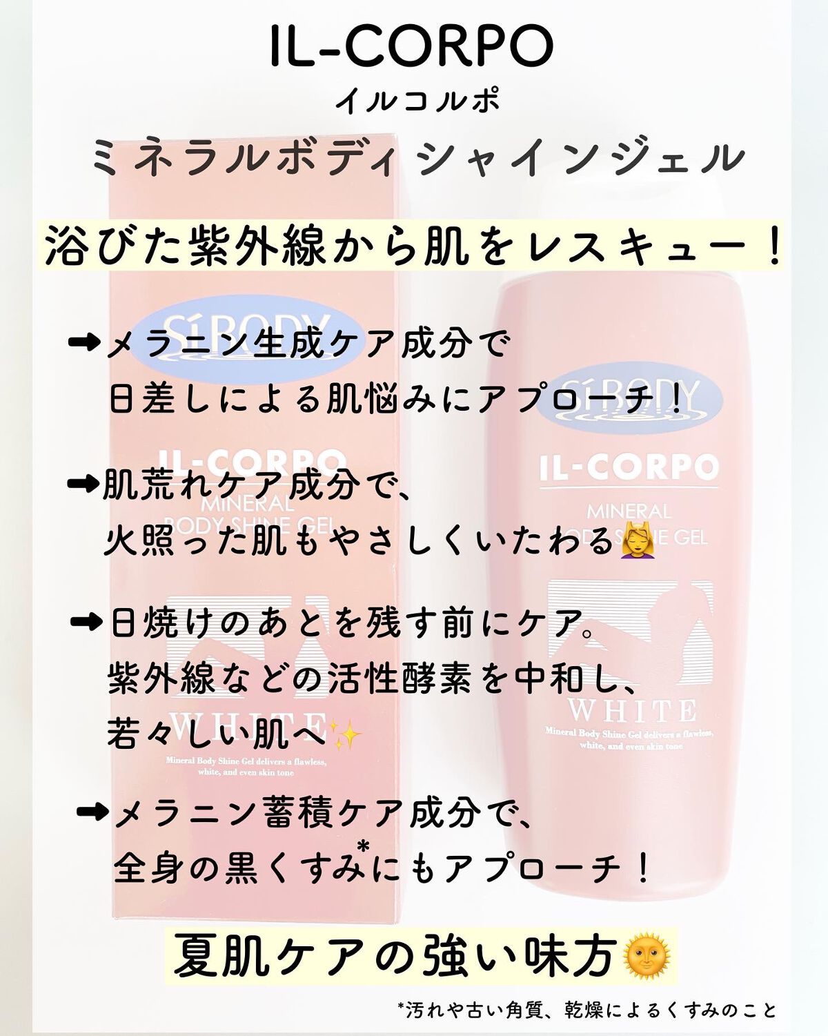 ミネラルボディシャインジェル/イルコルポ/ボディローションを使ったクチコミ（2枚目）