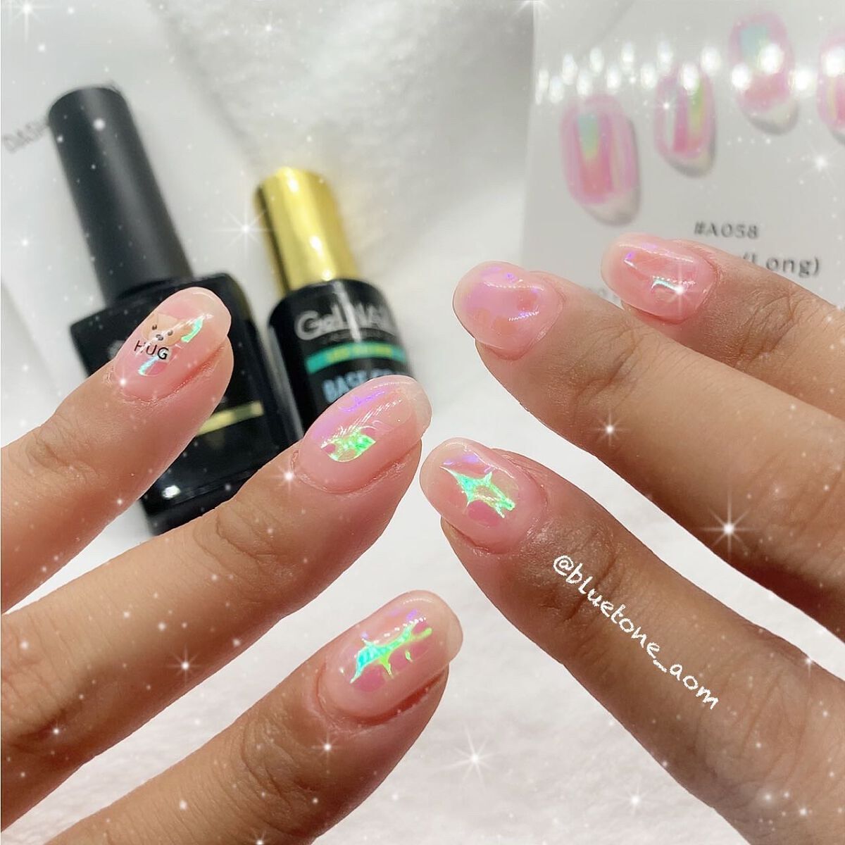 GLAZE グレーズ 半硬化タイプジェルネイルシール Pink Dew/DASHINGDIVA MAGICPRESS/ネイルシールを使ったクチコミ（3枚目）