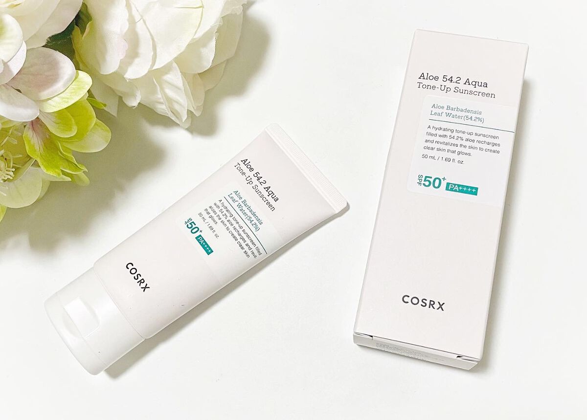 アロエ54.2アクアトーンアップUVクリーム　SPF50+ PA++++/COSRX/日焼け止めクリームを使ったクチコミ（1枚目）