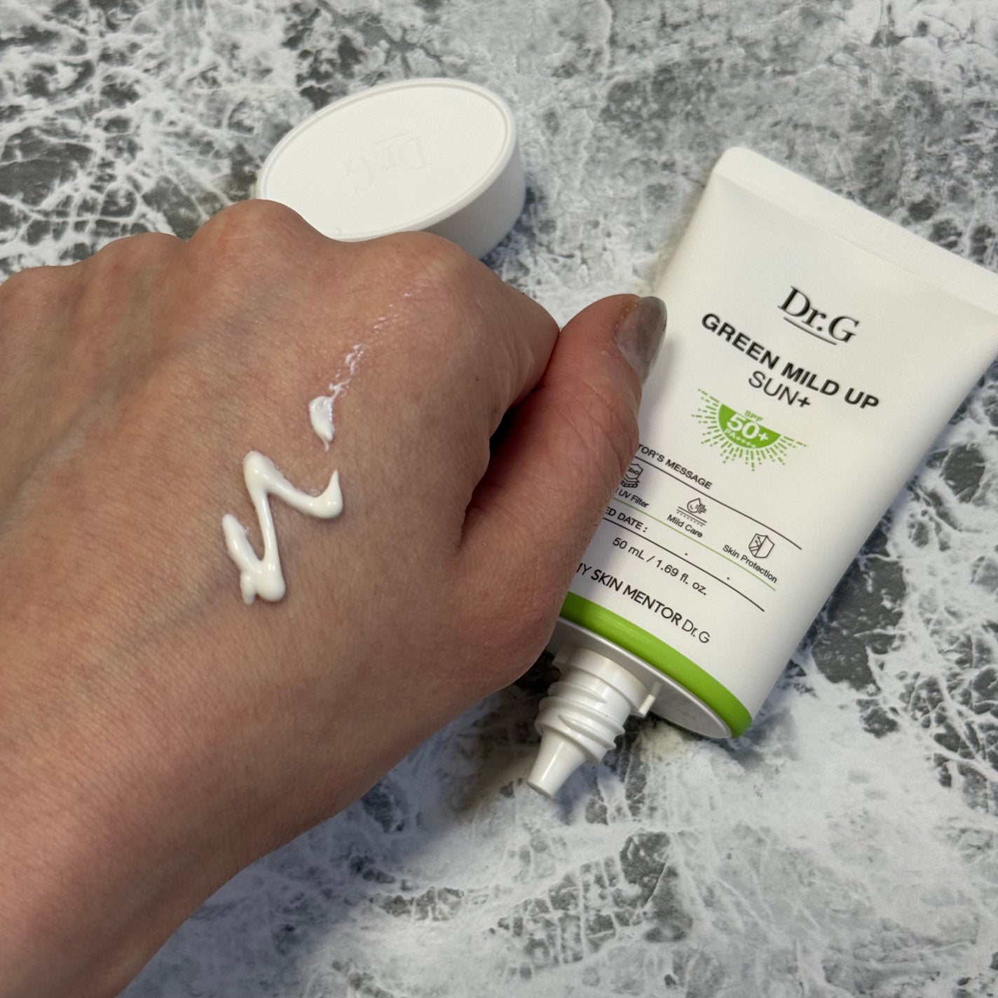 グリーンマイルドアップサンプラス/Dr.G/日焼け止めクリームを使ったクチコミ(2枚目)