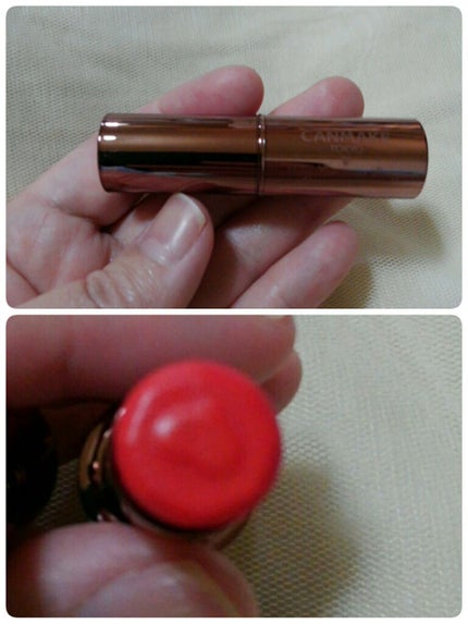 メルティールミナスルージュ(ティントタイプ) T01 ブライドピンクコーラル/キャンメイク/リップティントを使ったクチコミ(2枚目)