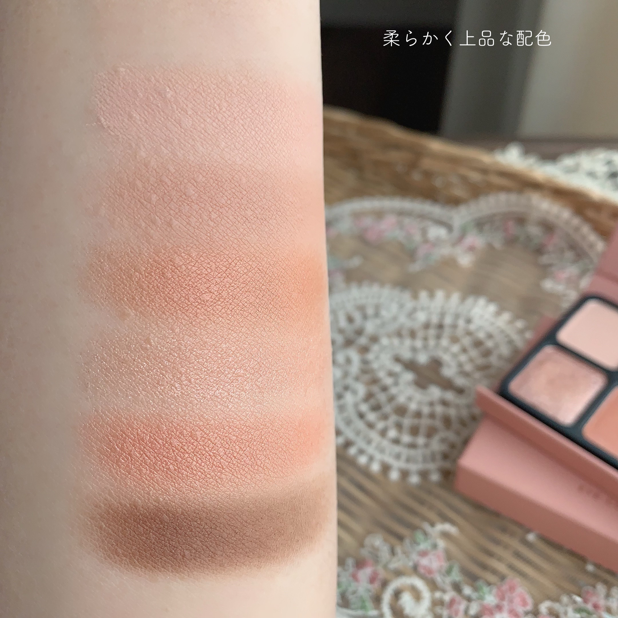 アイカラーパレット コットンローズ/heme/アイシャドウパレットを使ったクチコミ（3枚目）