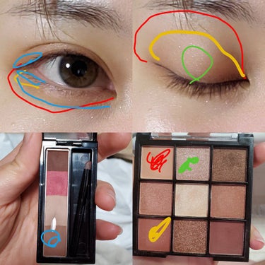 UR GLAM　BLOOMING EYE COLOR PALETTE/U R GLAM/パウダーアイシャドウを使ったクチコミ（2枚目）